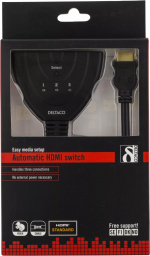 DELTACO HDMI Pigtail Switch, automatisk/manuell HDMI-bryter, tre til én, sv (HDMI-7001) DELTACO HDMI Pigtail Switch, automatisk/manuell HDMI-bryter, tre til én, sv (HDMI-7001)