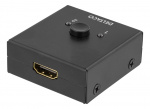 DELTACO Dubbelriktad HDMI-switch, 1-2 eller 2-1, manuell, svart