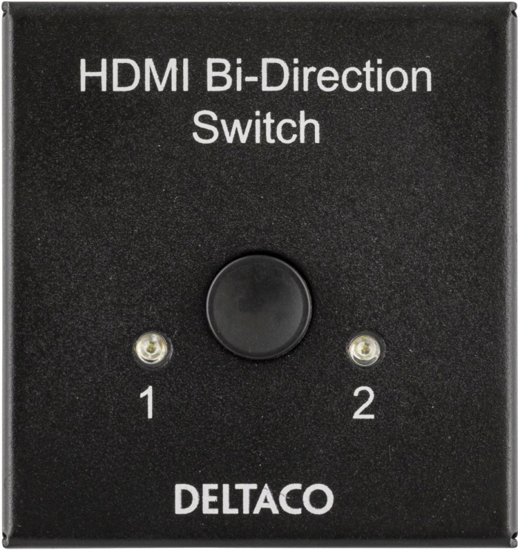DELTACO Dubbelriktad HDMI-switch, 1-2 eller 2-1, manuell, svart