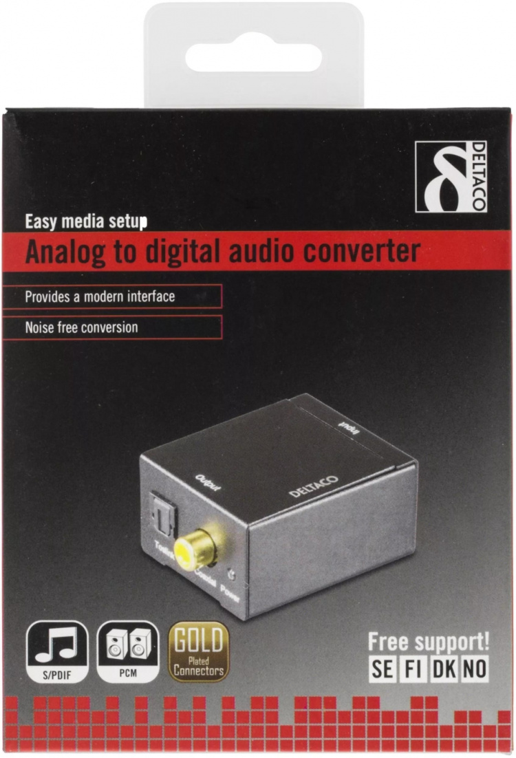 DELTACO analog til digital lydomformer, 2xRCA, S/PDIF, svart (AN-DG) DELTACO analog til digital lydomformer, 2xRCA, S/PDIF, svart (AN-DG)