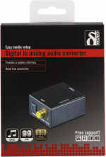 DELTACO digital til analog lydomformer, 2xRCA, S/PDIF, svart (DG-AN)