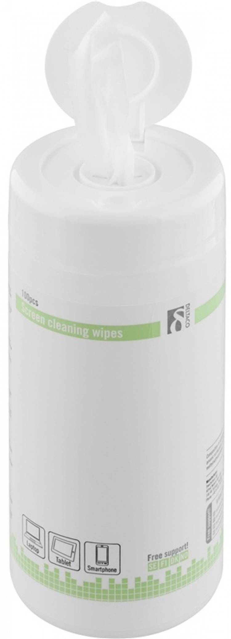 e5 våtservetter, för rengöring av bildskärmar, 100 stora våtserve