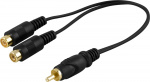 DELTACO Y-adapter 1xRCA ha til 2xRCA ho (MM-20)