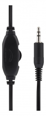 DELTACO hodetelefoner med volumkontroll, 1x 3,5mm, ca 2m kabel