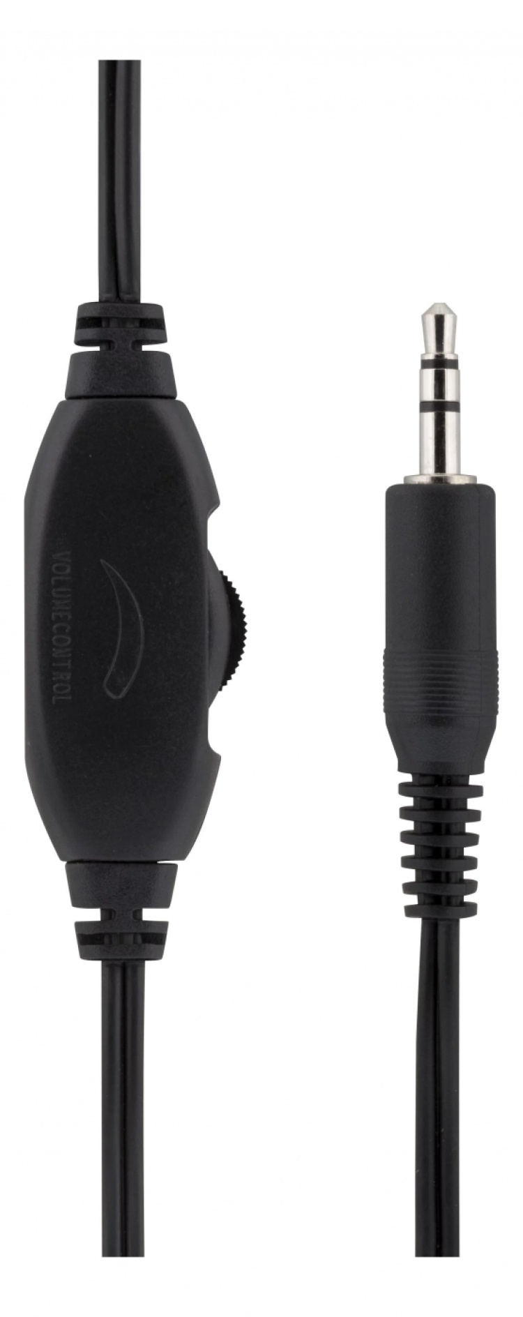 DELTACO hodetelefoner med volumkontroll, 1x 3,5mm, ca 2m kabel