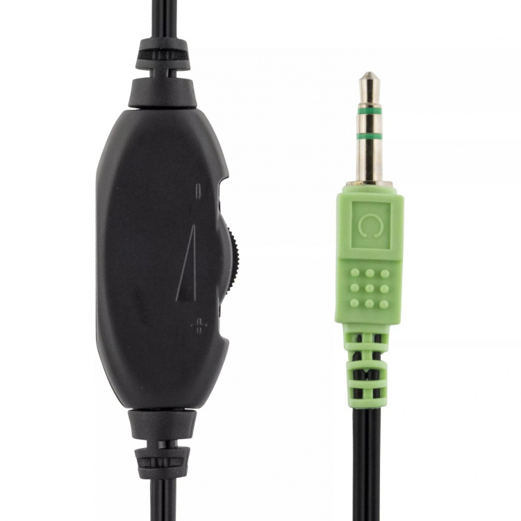 DELTACO hodetelefoner med volumkontroll, 1x 3,5mm, ca 2m kabel