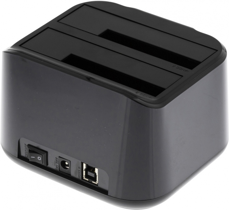 DELTACO USB 3.0 dockningsstation med kloning, 2x2,5/3,5