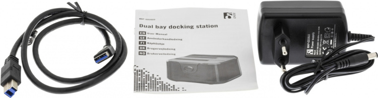 DELTACO USB 3.0 dockningsstation med kloning, 2x2,5/3,5