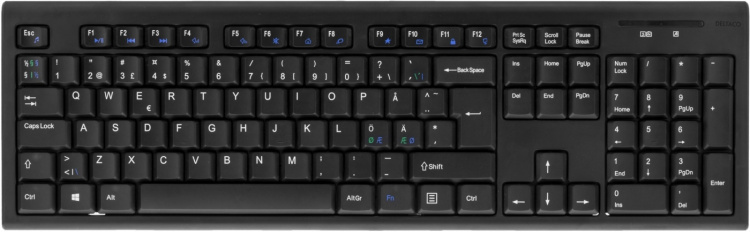 DELTACO trådløst tastatur, nordisk layout, USB, 10 m, svart (TB-122) DELTACO trådløst tastatur, nordisk layout, USB, 10 m, svart (TB-122)