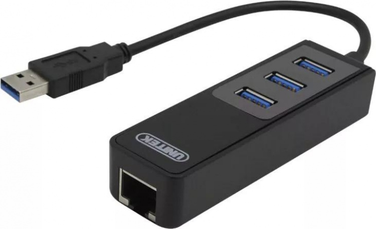 DELTACO nettverksadapter, 1xGigabitRJ45, 1xUSB3 A ha, 3x USB3 ho DELTACO nettverksadapter, 1xGigabitRJ45, 1xUSB3 A ha, 3x USB3 ho