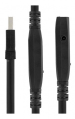 DELTACO aktiv USB 3.0-forlengelseskabel, Typ A ha - hu, 10m, svart