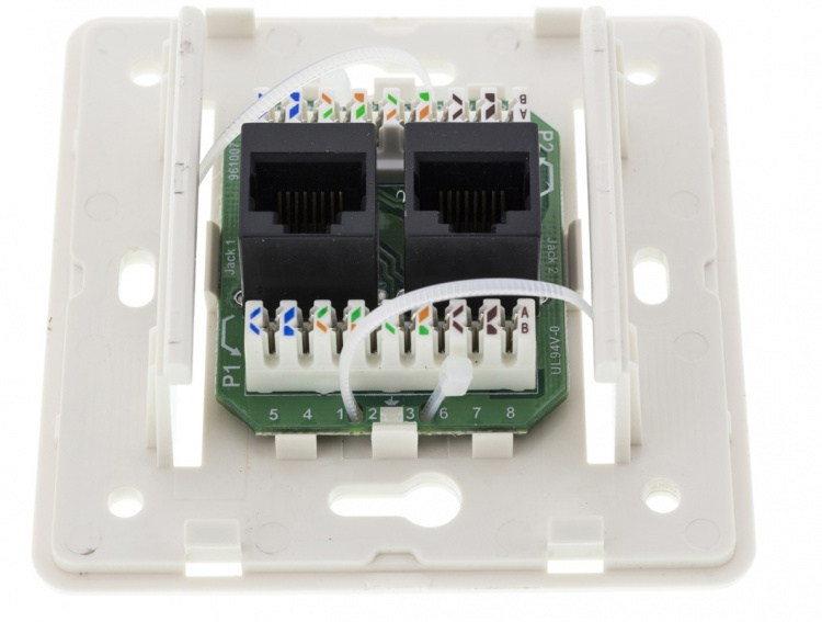 DELTACO Vägguttag utanpåliggande, UTP 2xRJ45, Cat6 DELTACO Vägguttag utanpåliggande, UTP 2xRJ45, Cat6