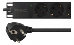 DELTACO Strømskinne med 10xCEE 7/4-kontakter, 1xCEE 7/7, 0,501m 1U,3m, svart (GT-8635)