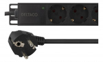 DELTACO Strømskinne med 10xCEE 7/4-kontakter, 1xCEE 7/7, 0,501m 1U,3m, svart (GT-8635)