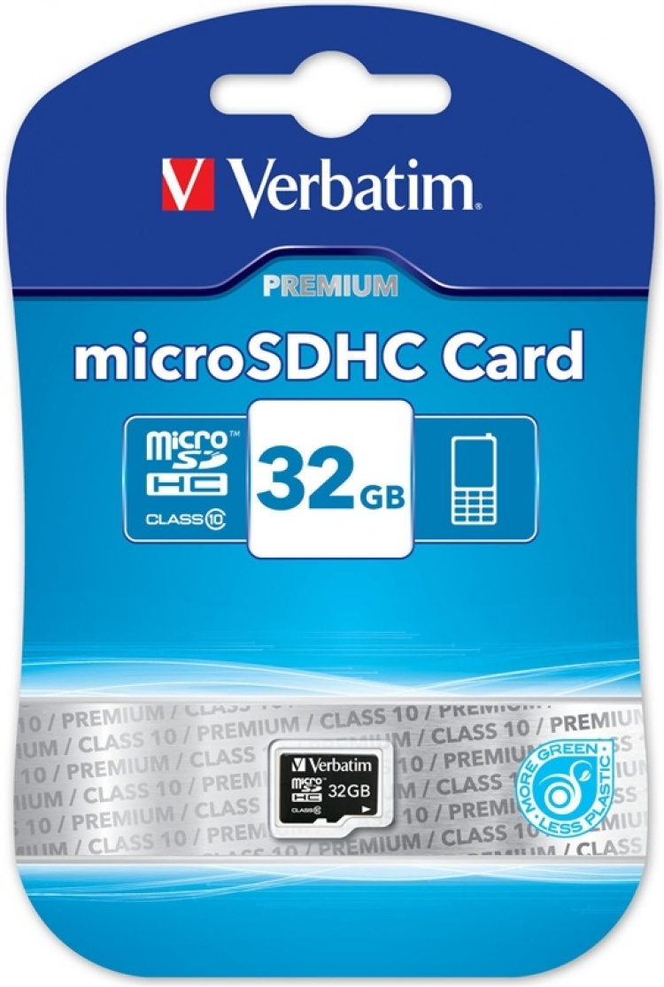 Verbatim minneskort, microSDHC klasse 10, 32 GB (44013)