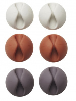 Kabelholder/kabelklemme, 6-pakning (hvit/brun/svart) Kabelholder/kabelklemme, 6-pakning (hvit/brun/svart)