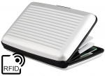 Lommebok med 6 kortspor, RFID-beskyttelse, sølv