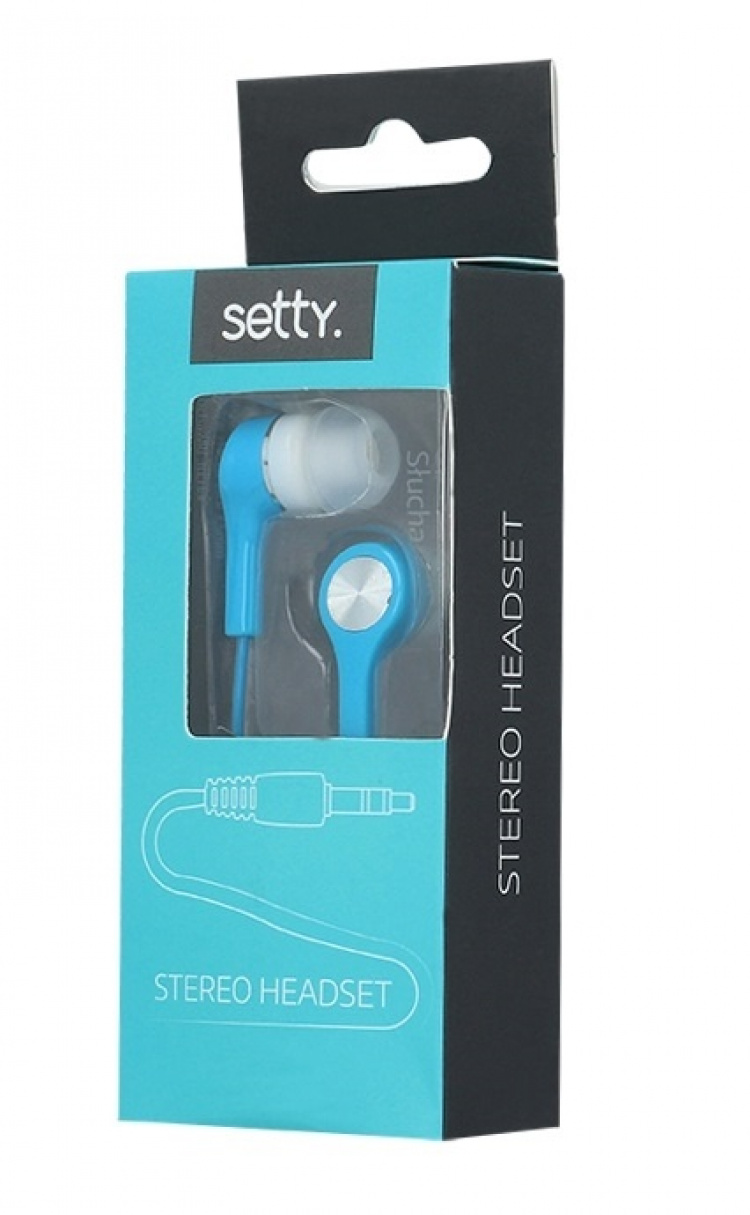 Setty hodetelefoner, in-ear, 3,5 mm, Blå
