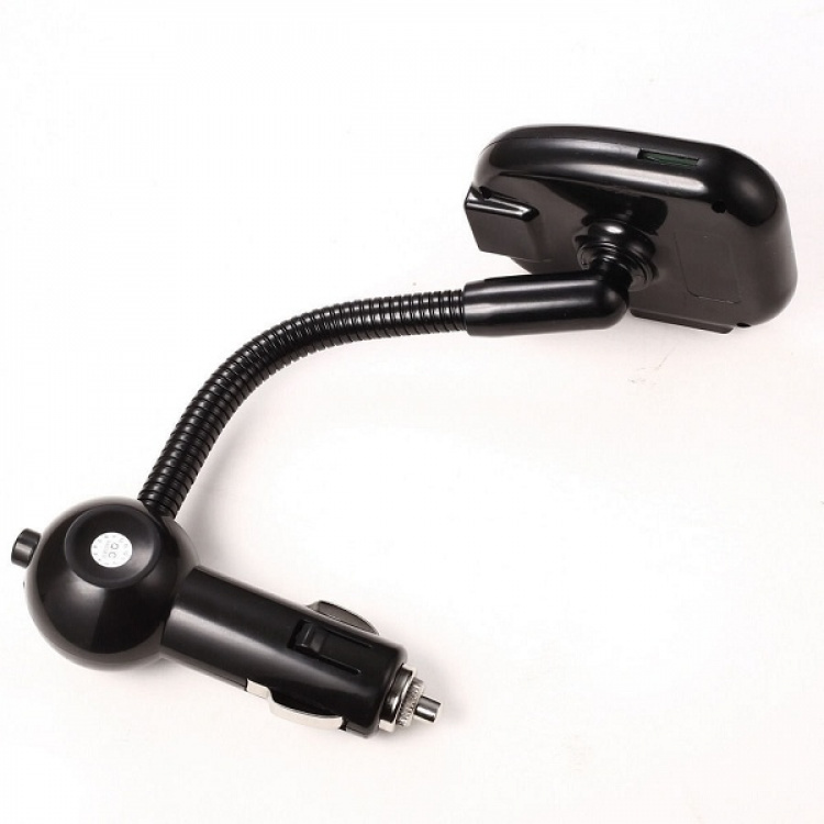 FM-sender med Bluetooth handsfree og billader, Svart