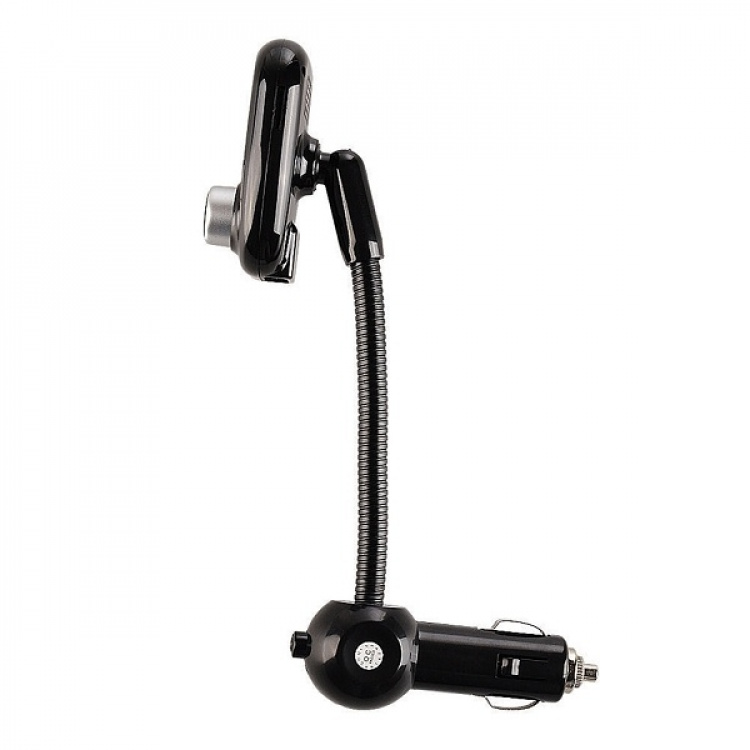 FM-sender med Bluetooth handsfree og billader, Svart