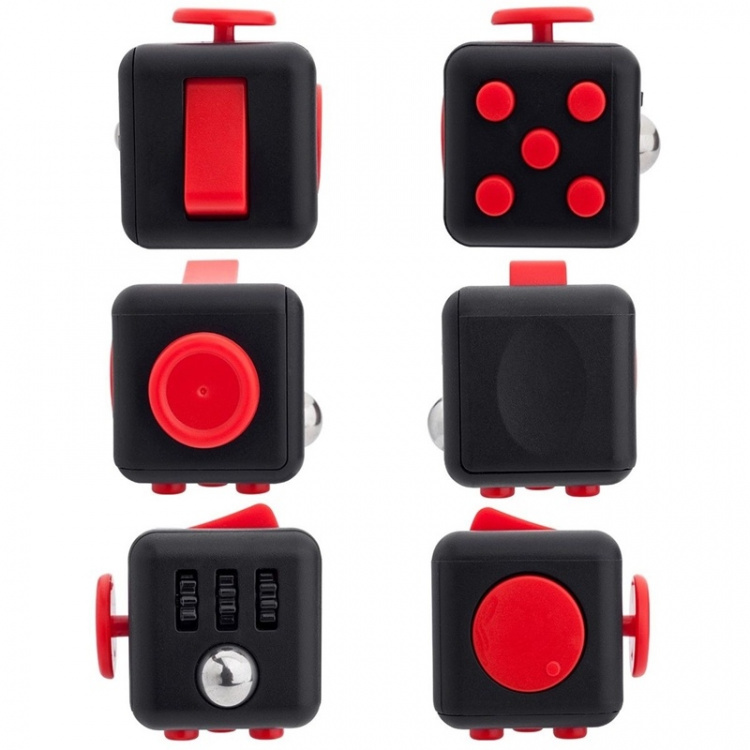Fidget Cube, Svart/Rød