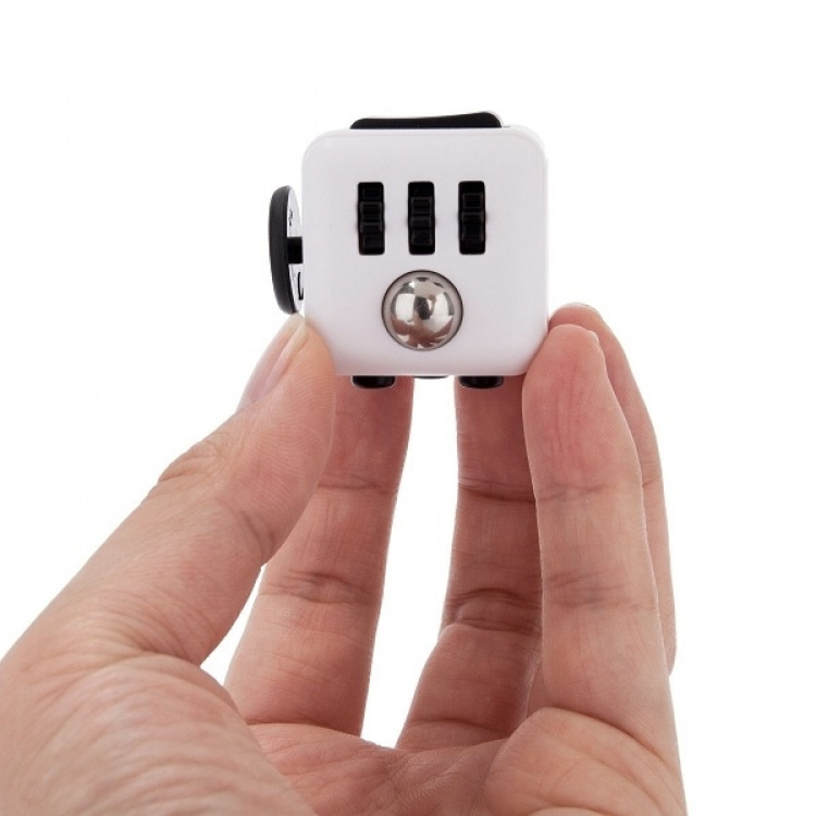 Fidget Cube, Hvit/Svart Fidget Cube, Hvit/Svart