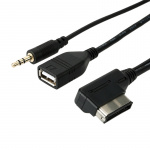 AMI-kabel - 3,5 mm, USB hunn - Audi MMI, VW MDI AMI-kabel - 3,5 mm, USB hunn - Audi MMI, VW MDI