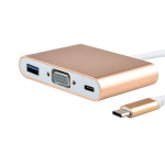 USB-C - VGA, multiportadapter, gull