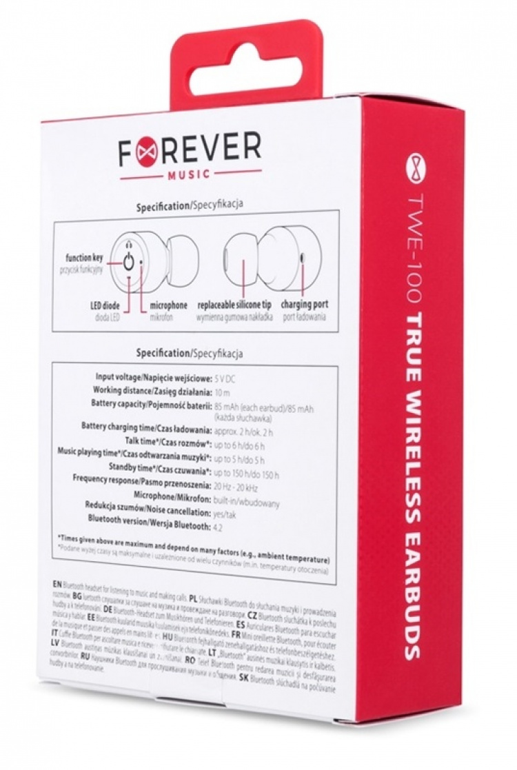 Forever, True trådløse ørepropper TWE-100, Svart Forever, True trådløse ørepropper TWE-100, Svart