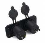 Ekstra stikkontakt for bil, båt, bobil, 12V og 2xUSB 1A, 2,1A