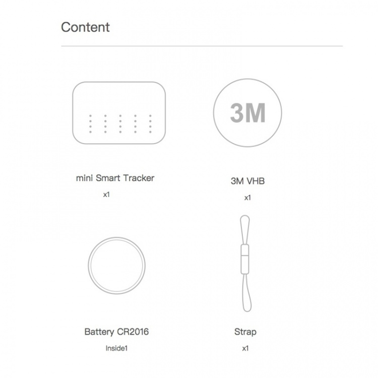 Mini Smart GPS-sporingsenhet, tagg, nøkkelfinner, Bluetooth, hvit