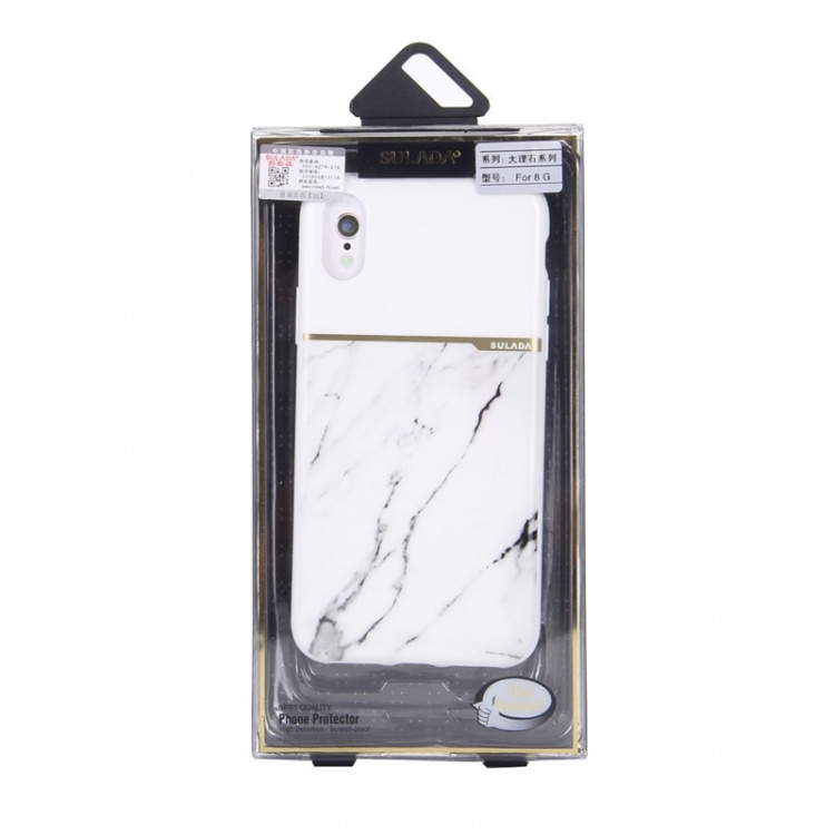 Mykt TPU-deksel til iPhone X/XS, hvit marmor Mykt TPU-deksel til iPhone X/XS, hvit marmor