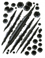 Tøffe klistremerker til Bil/MC - Skuddhull og klørmerker