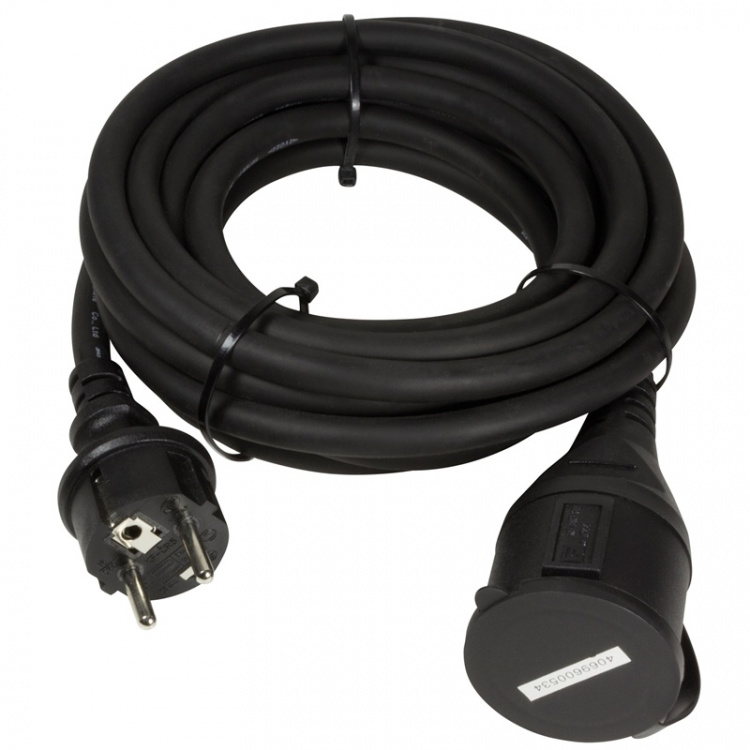 LogiLink Forlengelseskabel jording utendørs, svart, 5 m