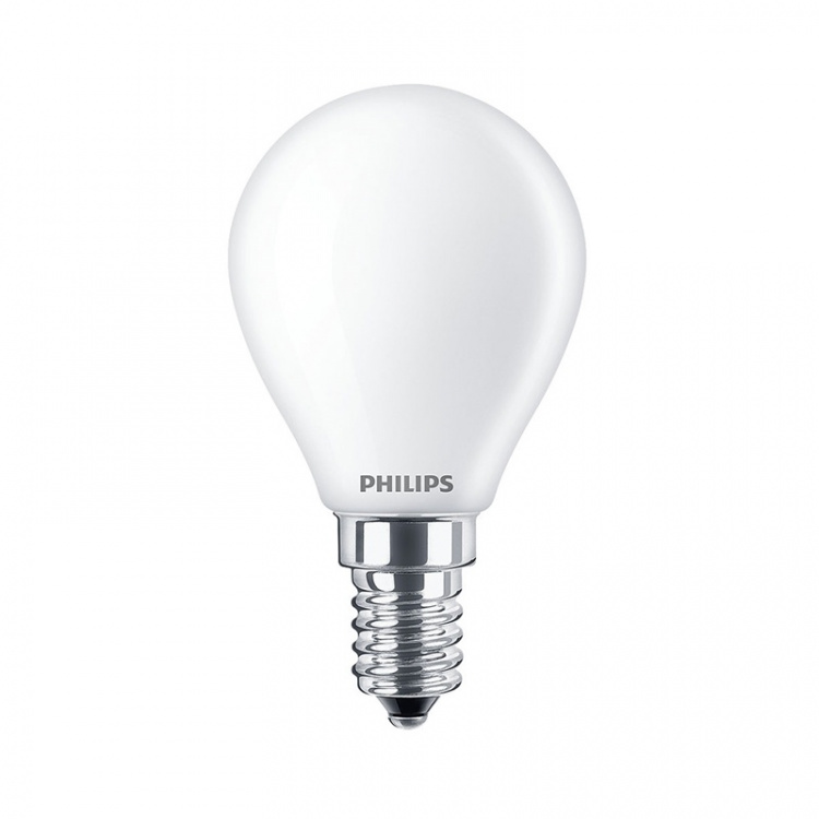 Philips 2-pakning LED E14 Sphere 4,3W (40W) Frost 470lm Philips 2-pakning LED E14 Sphere 4,3W (40W) Frost 470lm