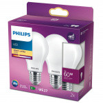 Philips 2-pakning LED E27 Normal 60W Frost 806lm Philips 2-pakning LED E27 Normal 60W Frost 806lm