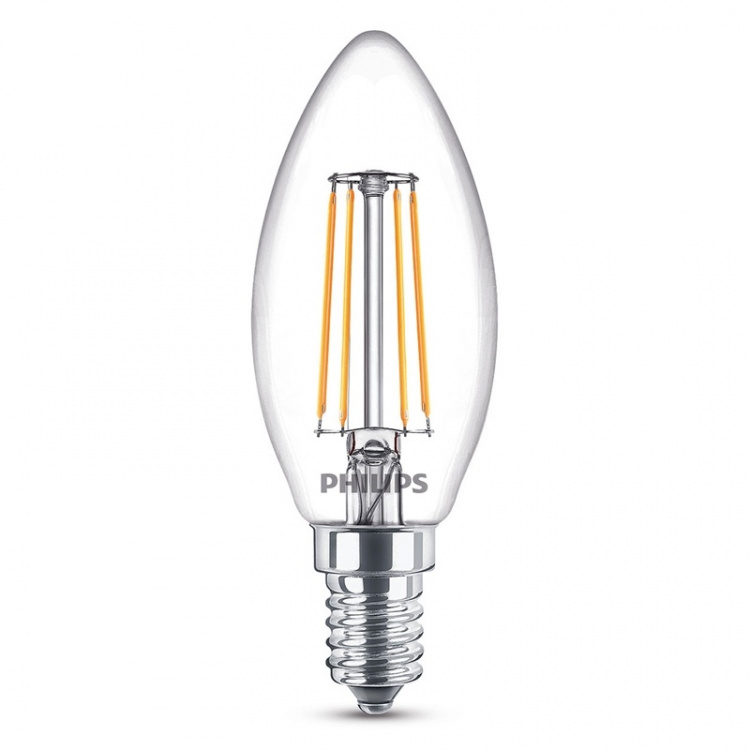 Philips 6-pakning LED E14 Crown 4W (40W) Clear 470lm Philips 6-pakning LED E14 Crown 4W (40W) Clear 470lm