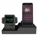 3-i-1 Ladeholder for iPhone, Apple Watch & Airpods (Svart)