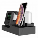 3-i-1 Ladeholder for iPhone, Apple Watch & Airpods (Svart)