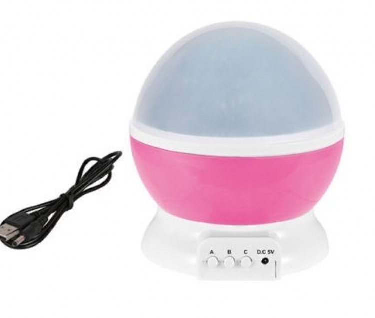 Rosa nattlys med roterende stjernehimmel