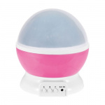 Rosa nattlys med roterende stjernehimmel