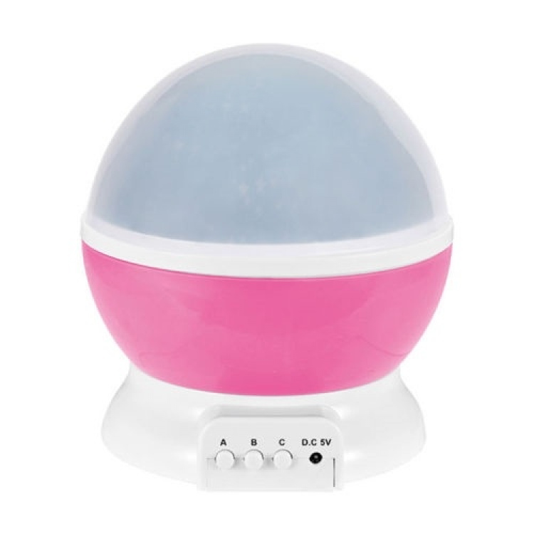 Rosa nattlys med roterende stjernehimmel