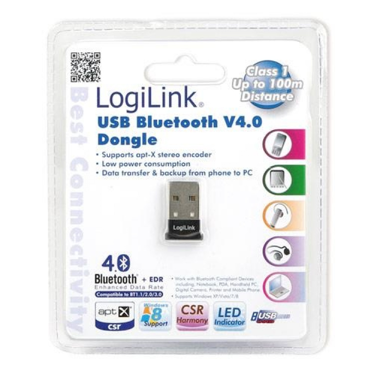 LogiLink USB-adapter Bluetooth 4.0 100 m