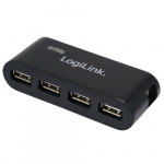 LogiLink USB 2.0-hub med 4 porter, svart