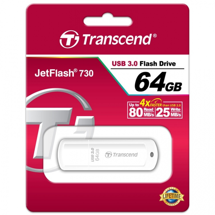 Transcend USB 3.0-minnepinne JF730 64 GB Transcend USB 3.0-minnepinne JF730 64 GB