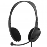 DELTACO headset, 32 Ohm, 2,5 m kabel, svart