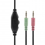 DELTACO headset, 32 Ohm, 2,5 m kabel, svart
