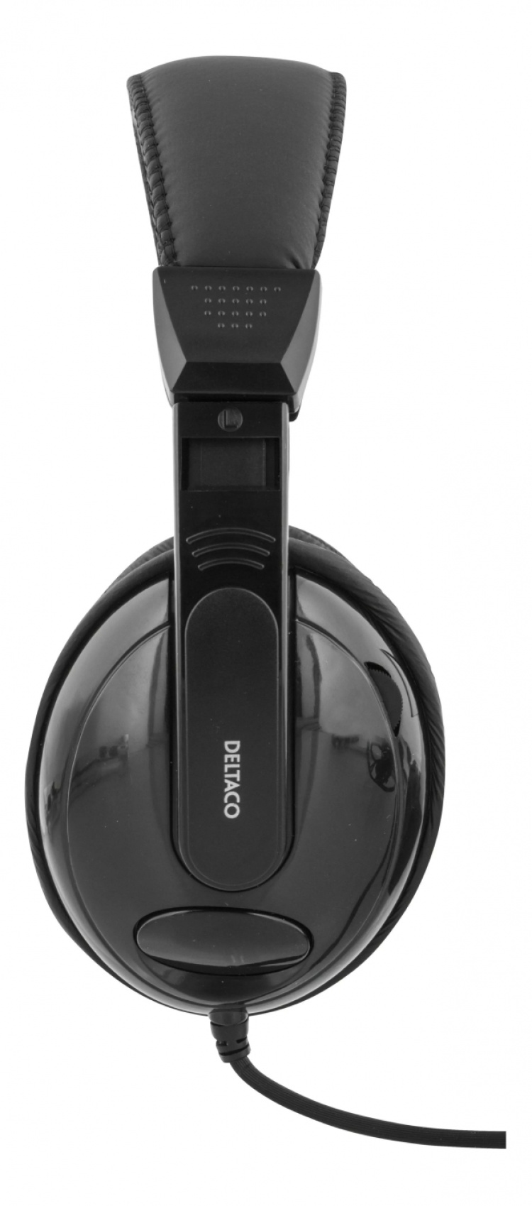 DELTACO hodetelefoner med volumkontroll, 2,5 m kabel, svart (HL-51)