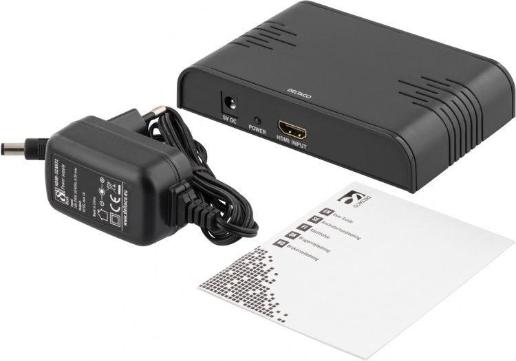 Signalomvandler, HDMI 19-pin hu til SCART, PAL, svart Signalomvandler, HDMI 19-pin hu til SCART, PAL, svart