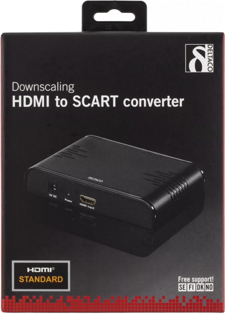 Signalomvandler, HDMI 19-pin hu til SCART, PAL, svart Signalomvandler, HDMI 19-pin hu til SCART, PAL, svart